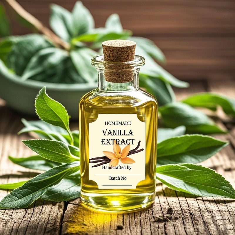 Besttile 40 Pcs Vanilla Extract Labels 2 * 3 Inch Handmade Stickers for Homemade Honeys or Extracts, Handcrafted Bottles, Bottle Label - Image 3